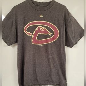 Arizona Diamondbacks Majestic MLB Dark Gray T-Shirt with Snake Logo, Large